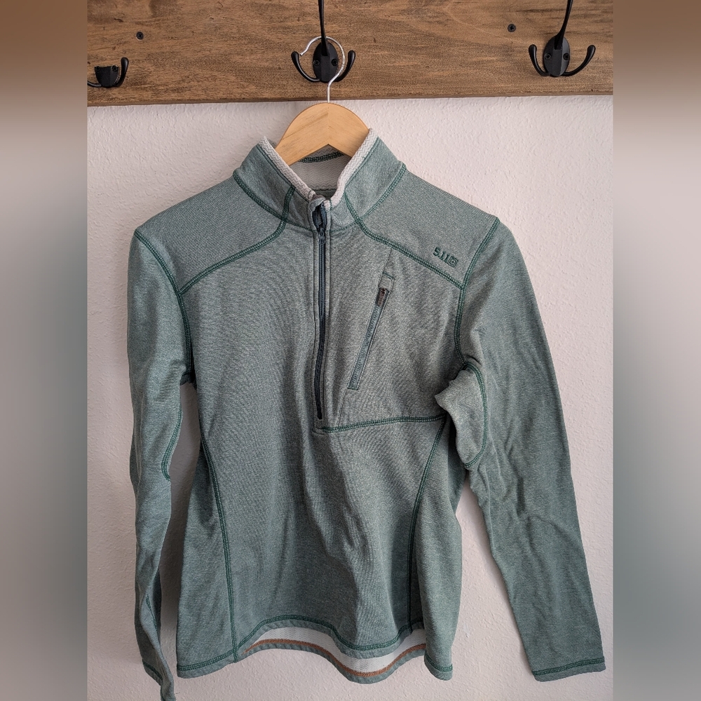 5.11 tactical womens light green quarter zip tactical sweater size medium